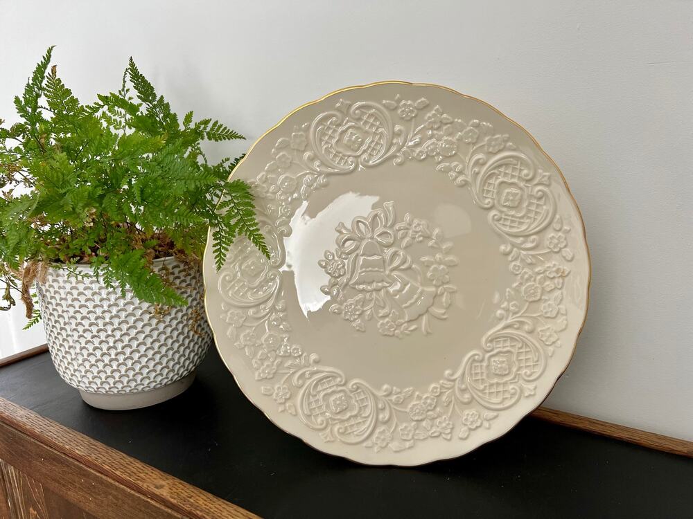 Vintage Lenox China Marriage Plate, Large Serving Platter, 24K Gold Trim